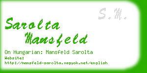 sarolta mansfeld business card